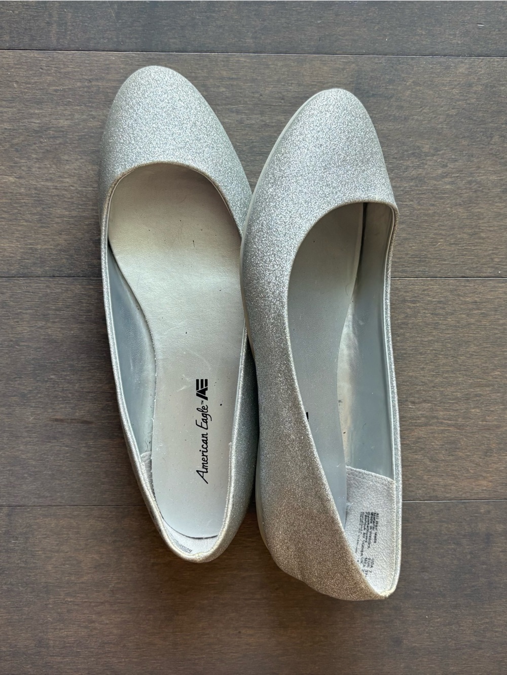 American Eagle Silver Sparkle Ballet Flats